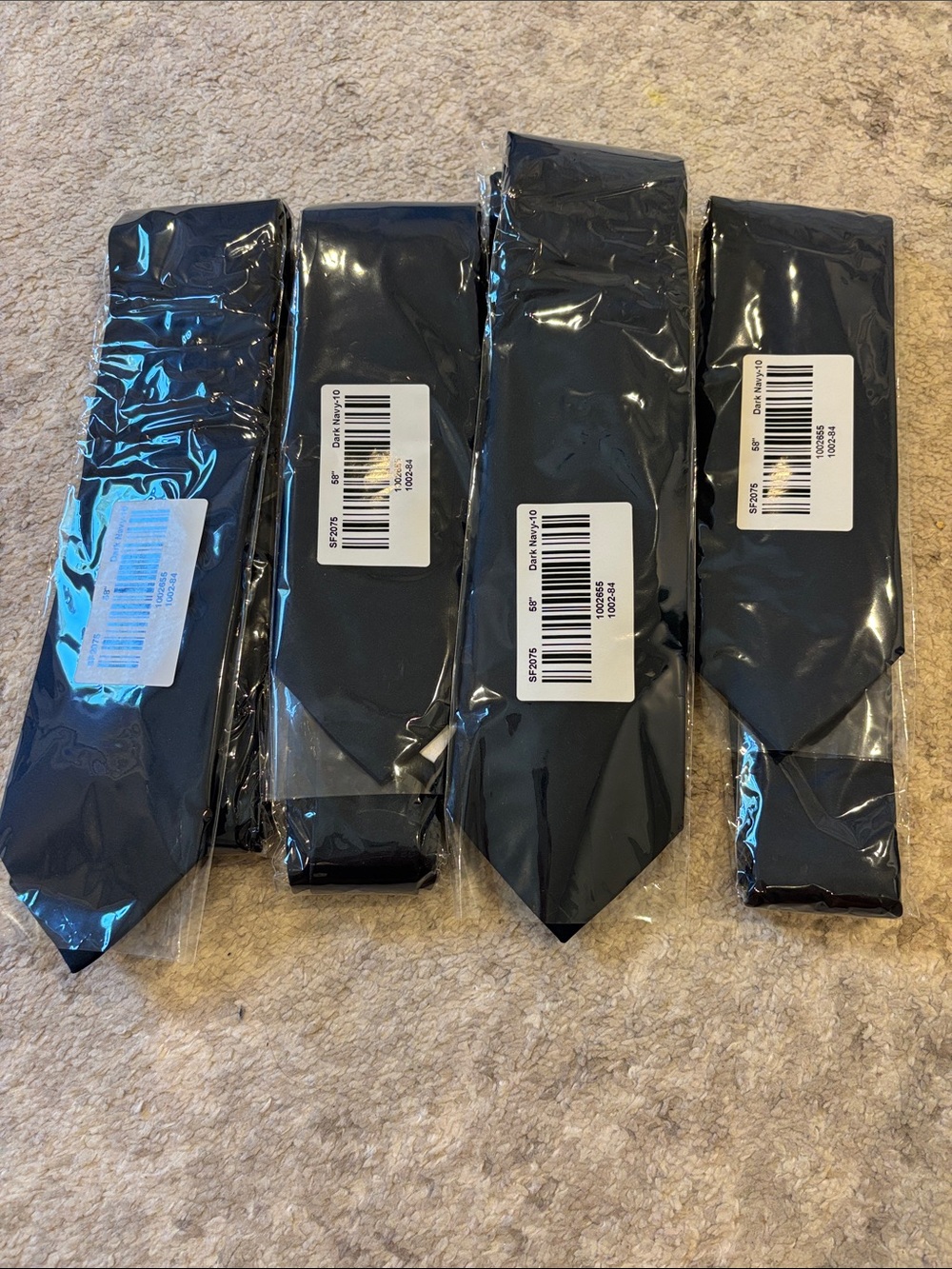 4 azazie navy 58 inch ties brand new
